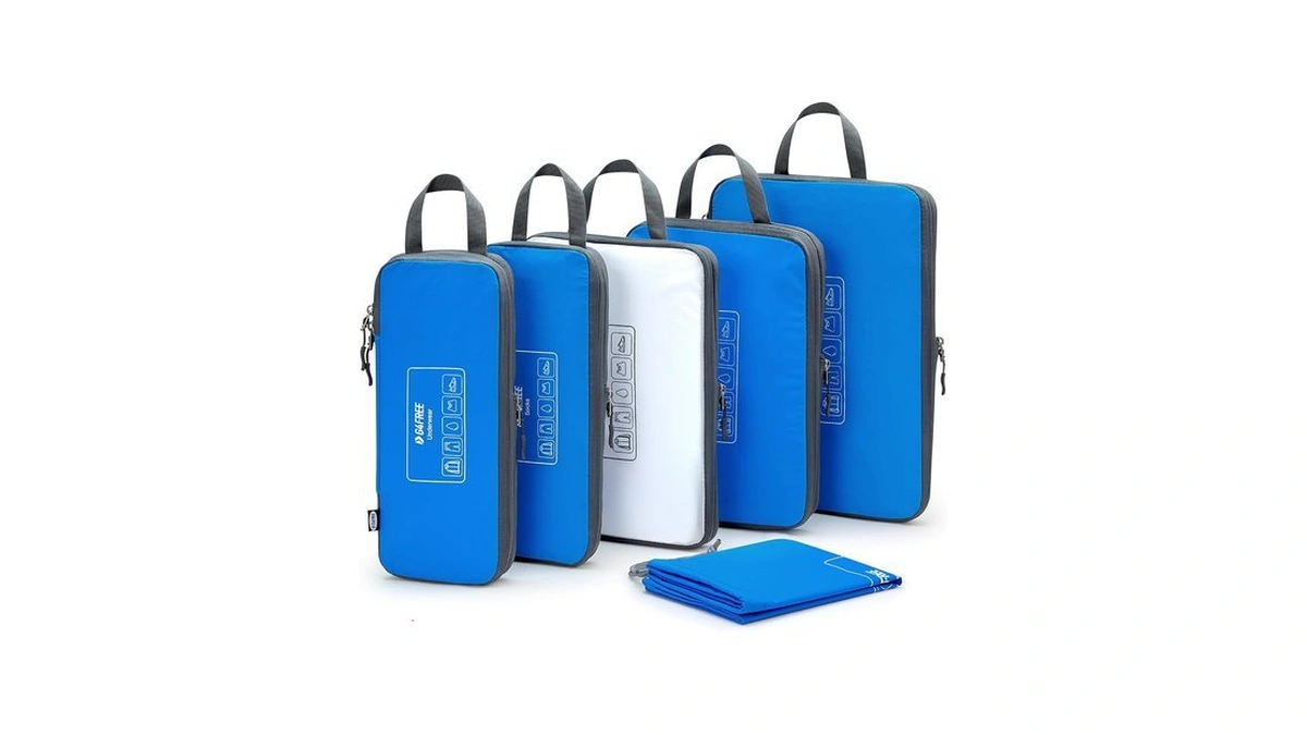 G4free 6 Set Compression Packing Cubes, 3 Sizes Travel Packing