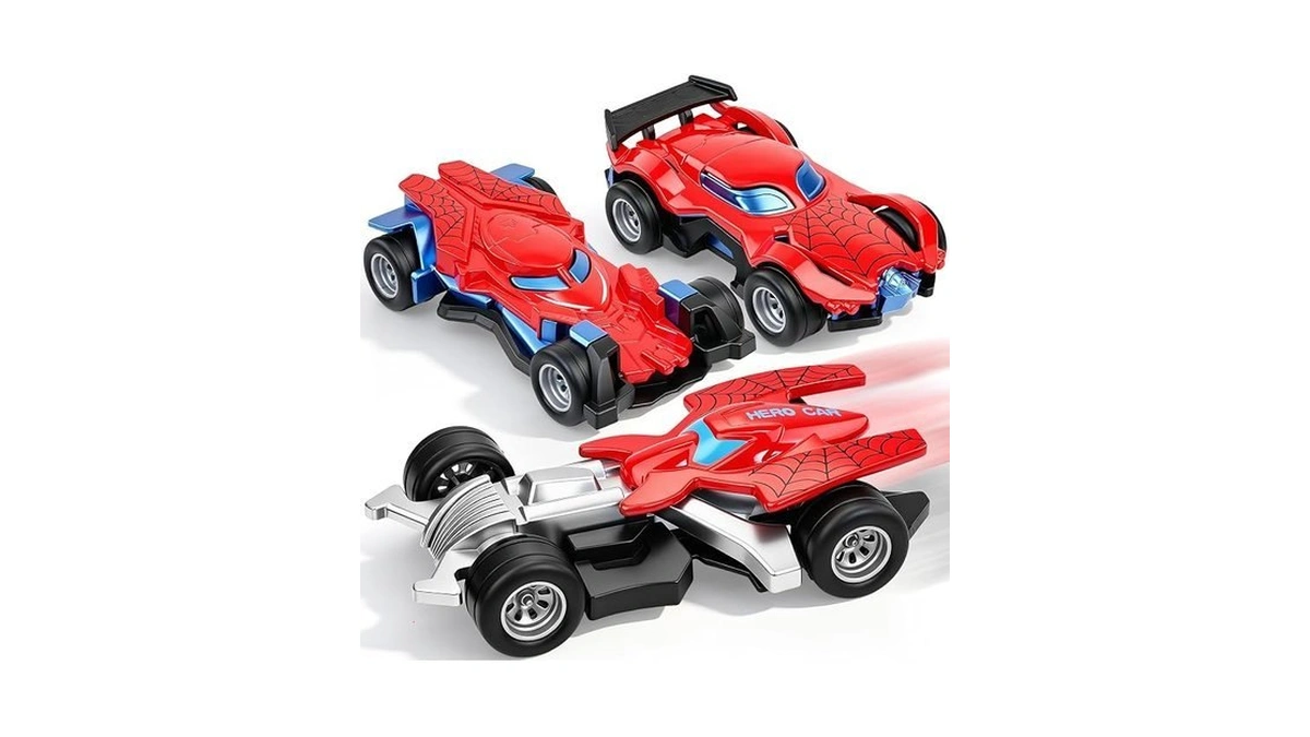 Amiabling 3 Pack Pull Back Cars: Toys For 3 4