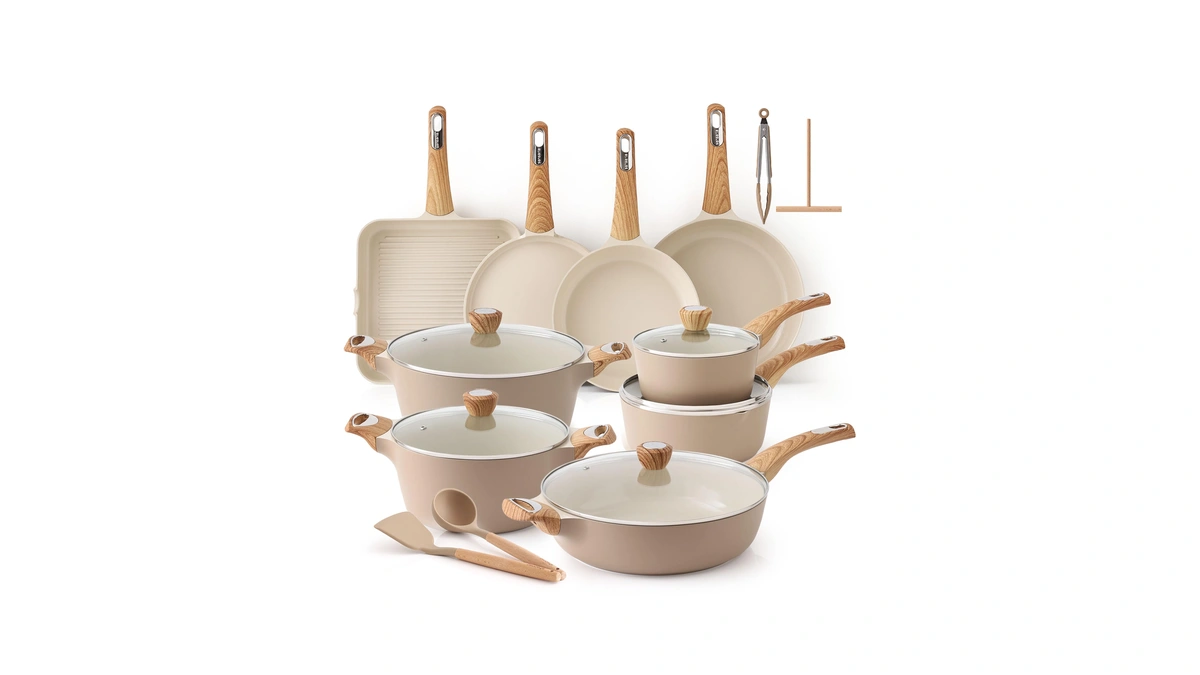 Sensarte Ceramic Cookware Sets, Pots And Pans Set Non Stick,
