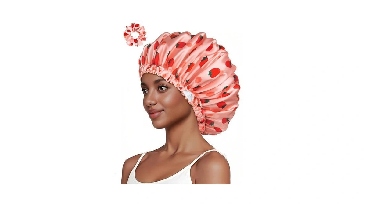 Vettres Silk Hair Bonnet For Sleeping With Scrunchie Adjustable Sleep