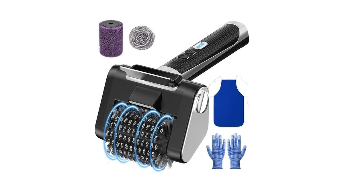 Electric Grill Brush, 4000mah Rechargeable, 3 Speed Settings, Led Light,