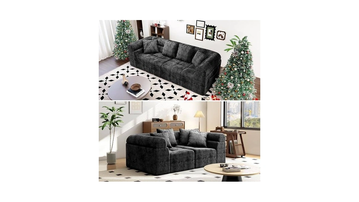 Modular Sectional Sofa Cloud Couch, No Assembly Sleeper Sofa Bed