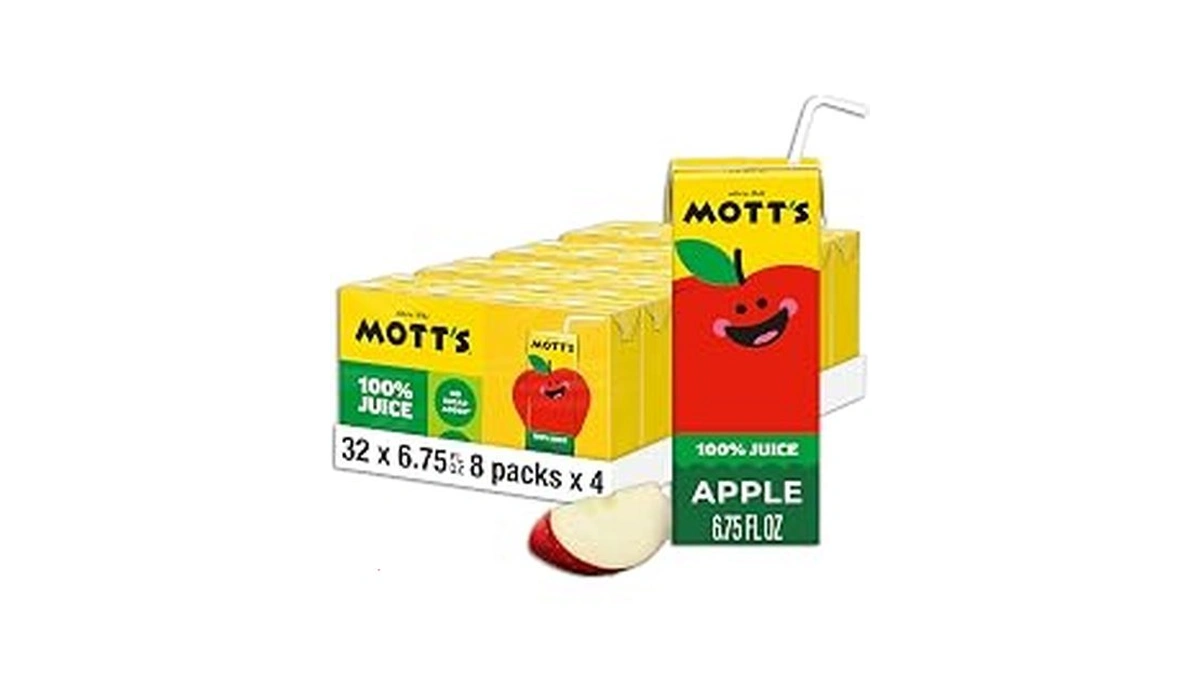 Mott's 100% Original Apple Juice, 6.75 Fl Oz Boxes, 32