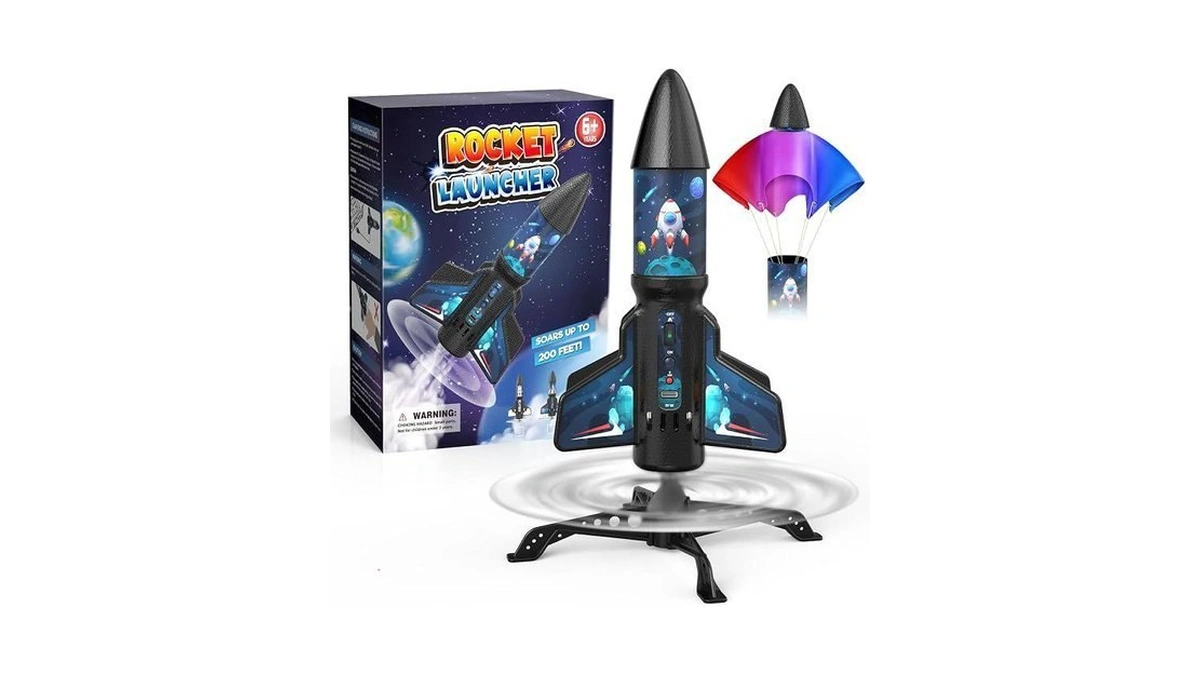 Spinner Rocket Launcher For Kids 200ft Self Launching Rocket Toy