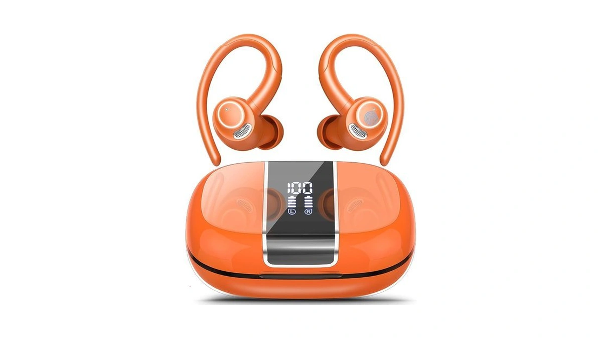 Wireless Earbuds With Earhook, 48h Deep Bass/enc Mic Ear Bud