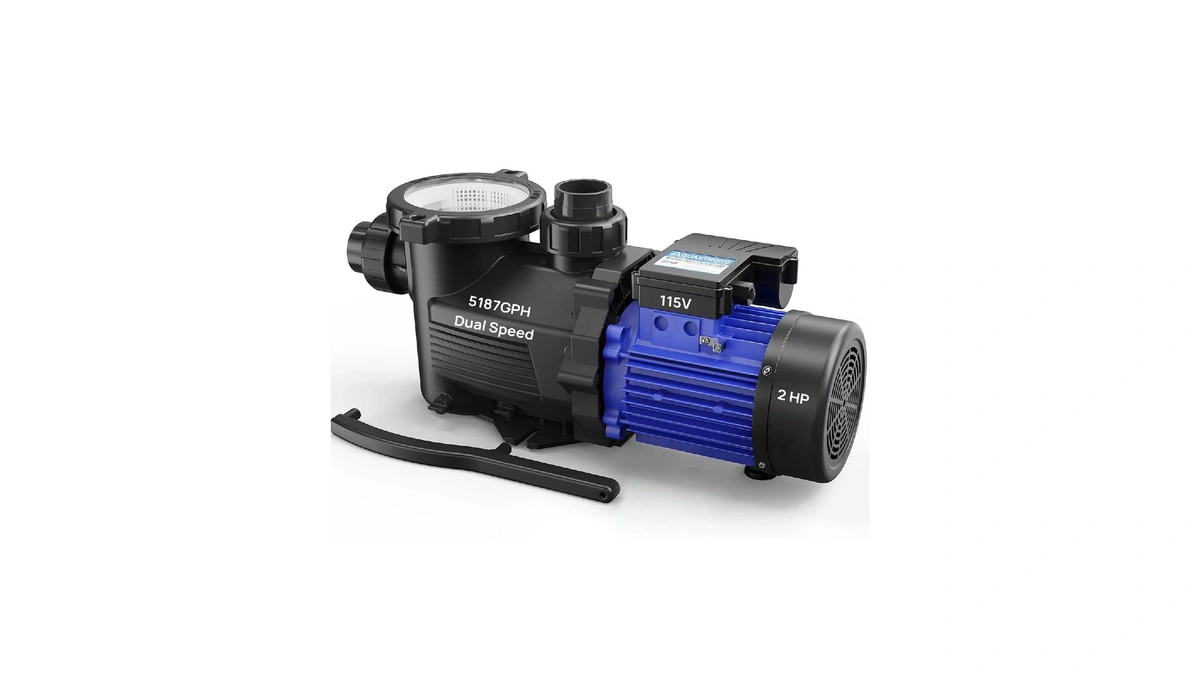 Aquastrong 2hp In/above Ground Pool Pump, Dual Speed, 115v, 5186gph,