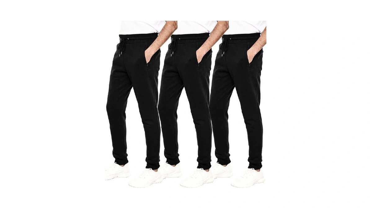 White Peak Trading Company Mens Joggers With Pockets, 3 Pack