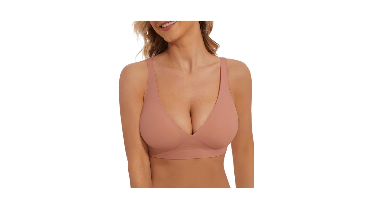 Deep V Bras Wireless Push Up Bralette Padded Seamless Jelly