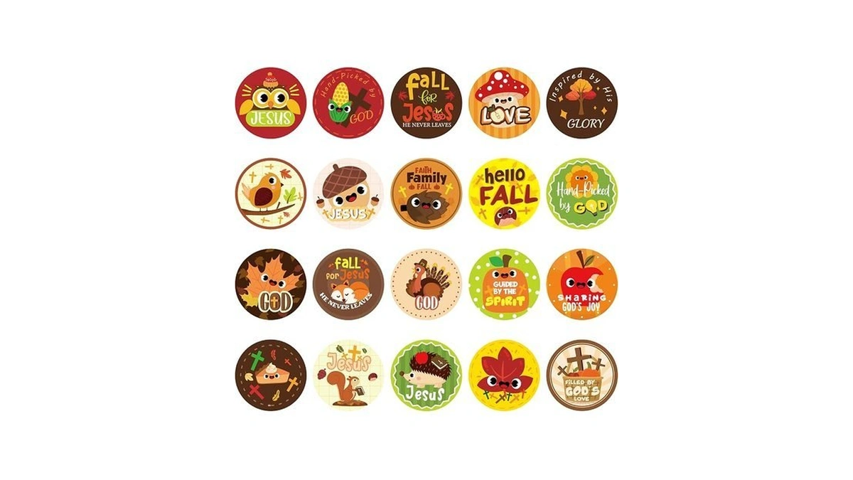 Yopyame 600pcs Fall Christian Stickers - Hello Fall Religious Stickers