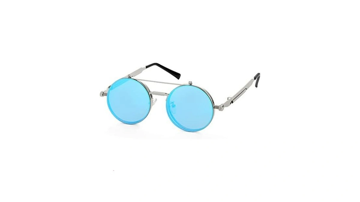 Kursan Vintage Round Flip Up Sunglasses For Women Men Hippie