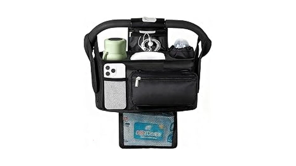 Eutopic Universal Stroller Organizer With Insulated Cup Holder Detachable Phone