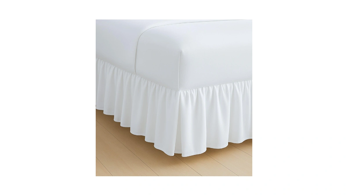 Rajlinen Ruffled Bed Skirt Queen, 15 Inch Drop Dust Ruffle