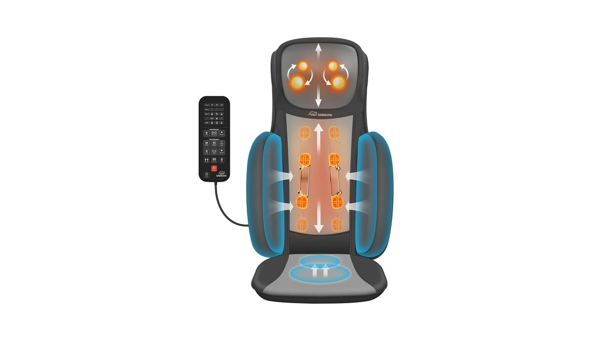Snailax Back Massager With Heat, Shiatsu Massage Chair Pad For