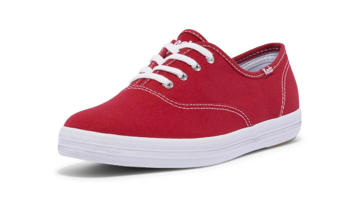 Keds Women's Champion Original Canvas Lace-up Sneaker, Red, 8 M