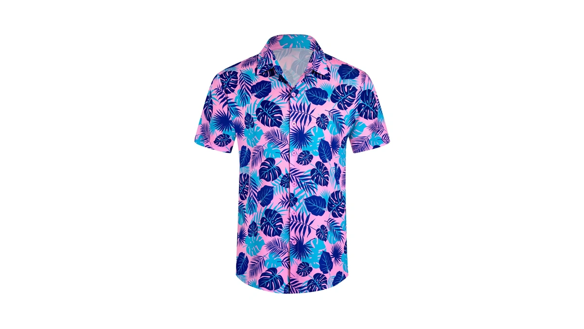 Xiaomosha Hawaiian Shirt For Men Summer Beach Casual Short Sleeve