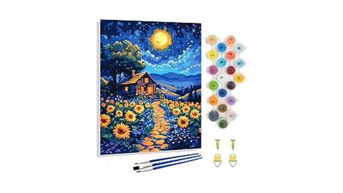 Yunnuo Landscape Paint By Numbers Kit For Adults,sunflower Paint By
