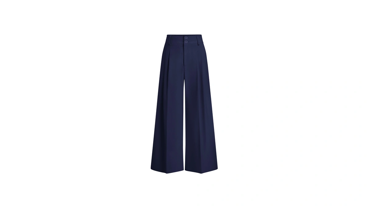 Prettygarden Women's High Waisted Wide Leg Dress Pants,navy Blue,l