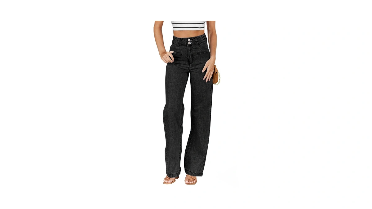Sidefeel Jeans For Women Trendy High Waisted Stretchy Straight Leg