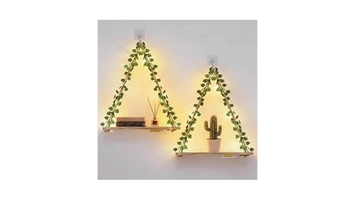 Richer House Hanging Floating Shelves No Drill, Macrame Plant Wall