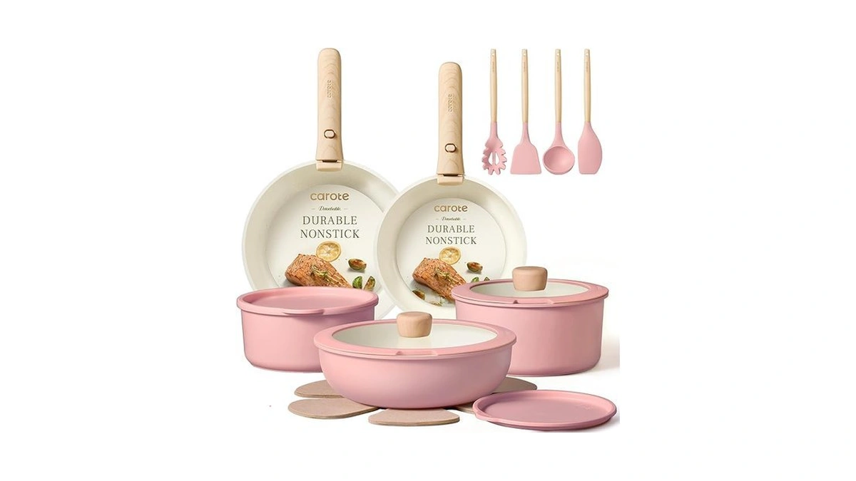Carote 19pcs Pots And Pans Set Non Stick, Cookware Set