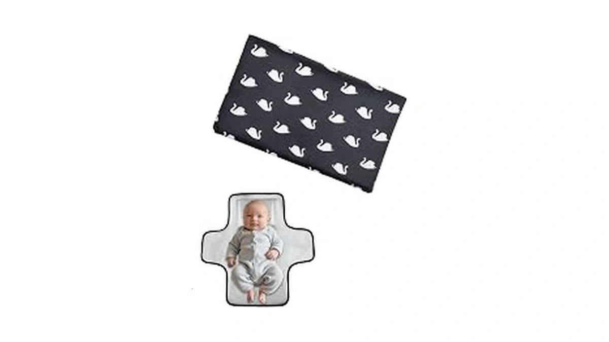 Cute Swan Portable Diaper Changing Mat,waterproof Foldable Travel Changing Pad,on-the-go