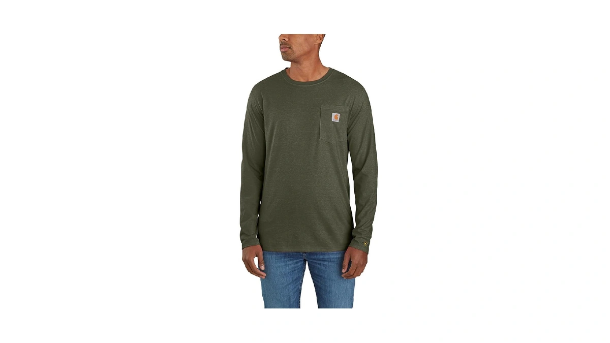 Carhartt Men's Force Relaxed Fit Midweight Long-sleeve Pocket T-shirt, Basil