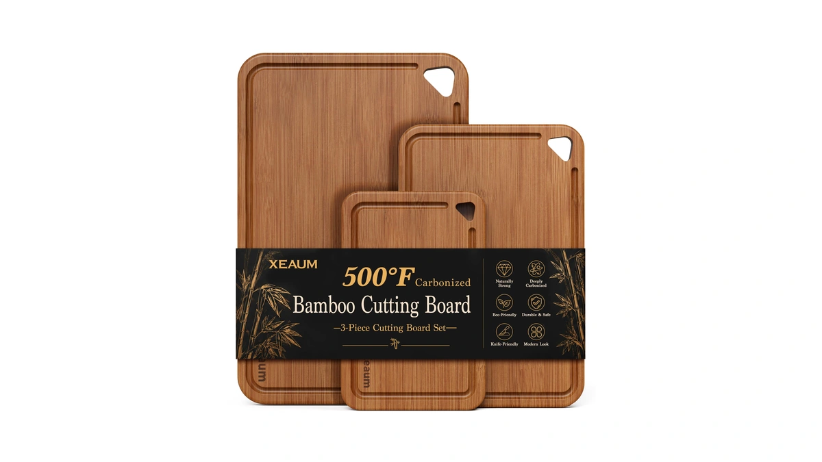 Bamboo Cutting Board For Kitchen, 3-piece Wooden Cutting Board Set