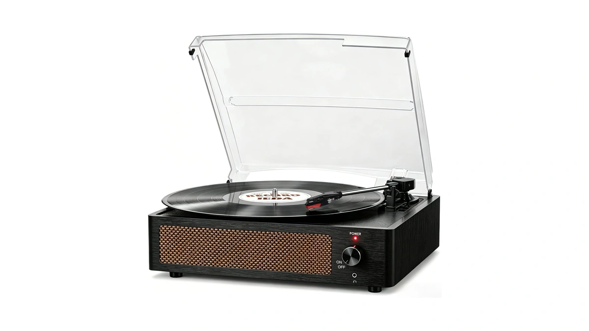 Vinyl Record Player With Speakers Vintage Turntable For Vinyls Records