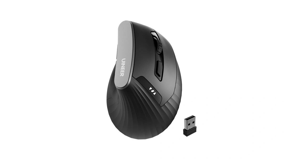 Uineer Ergonomic Vertical Mouse, 2.4g Wireless Mouse, Rechargeable, 4-dpi