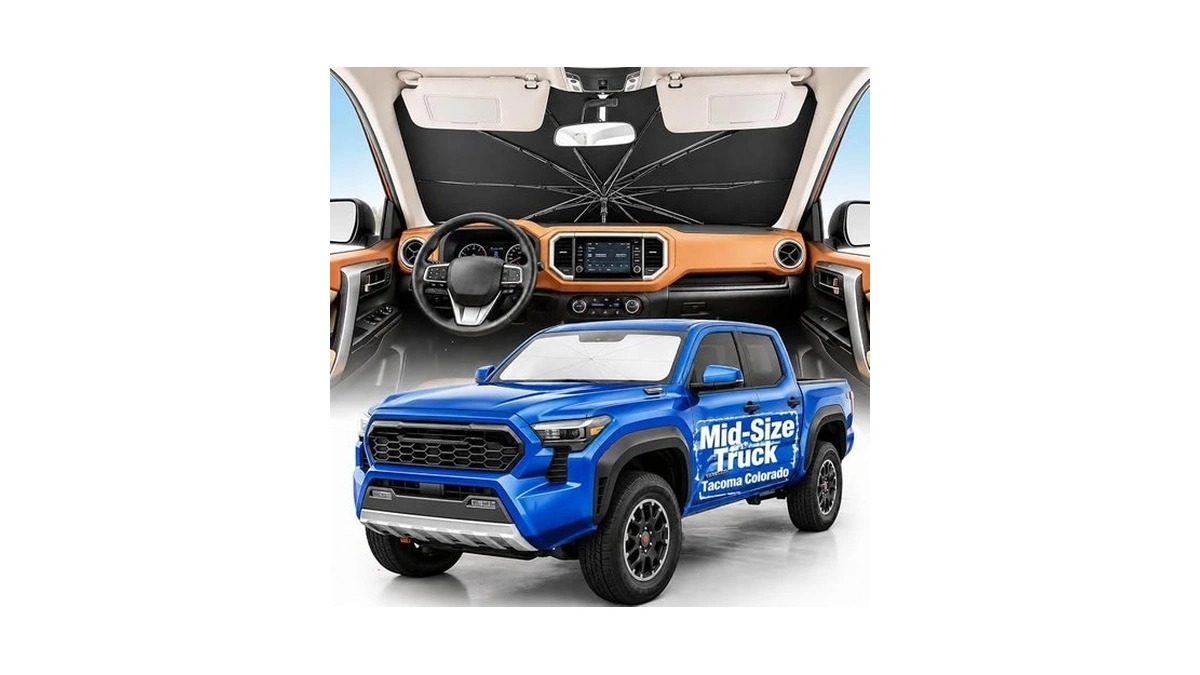 Weektic Truck Windshield Sun Shade Umbrella For Tacoma/colorado/canyon/santa Cruz -
