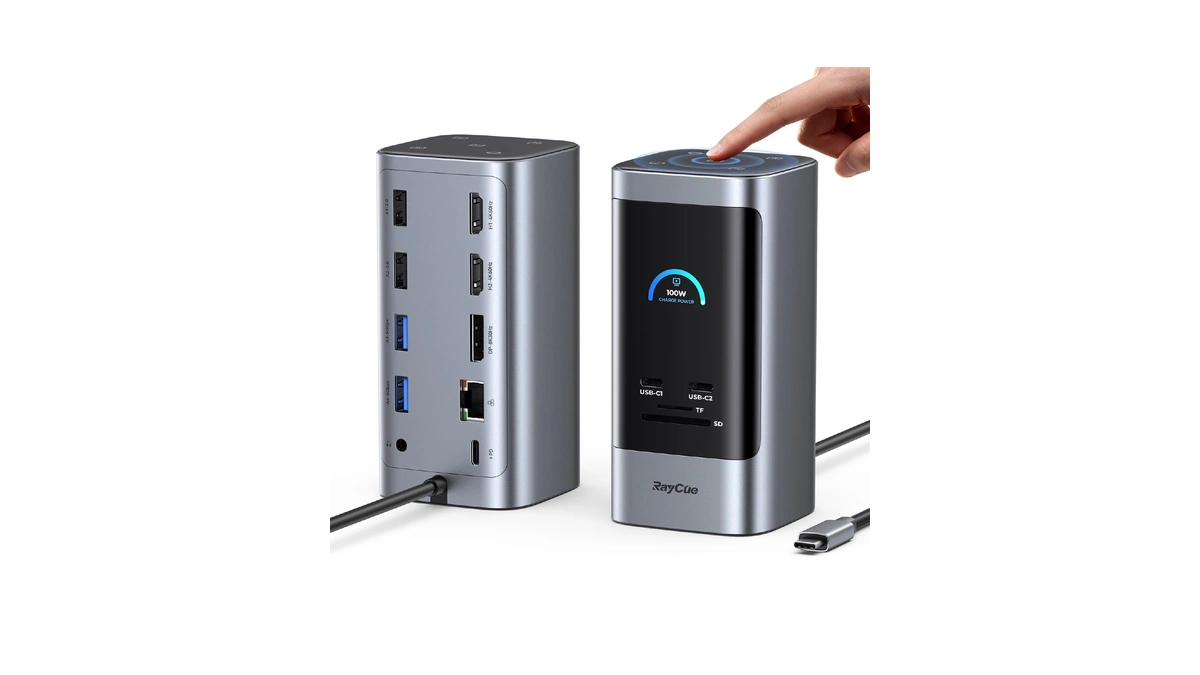 Raycue Laptop Docking Station Monitors Triple...