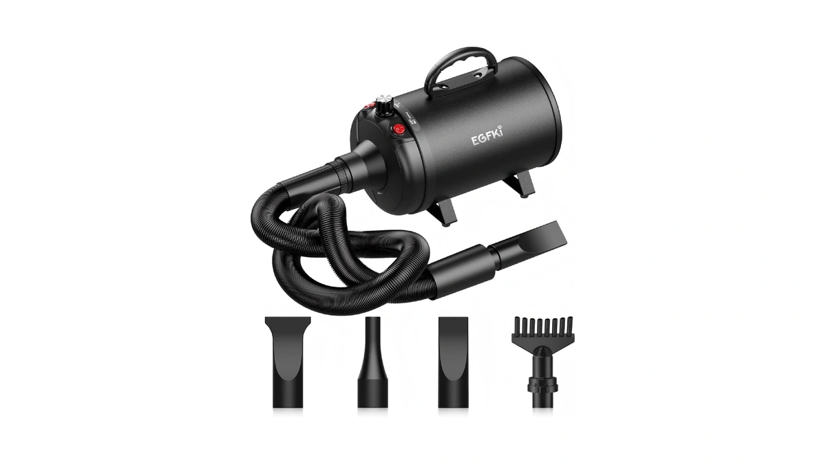 Egfki Dog-hair-dryer, 5.2hp/ 3800w High Velocity Pet Blow Dryer With
