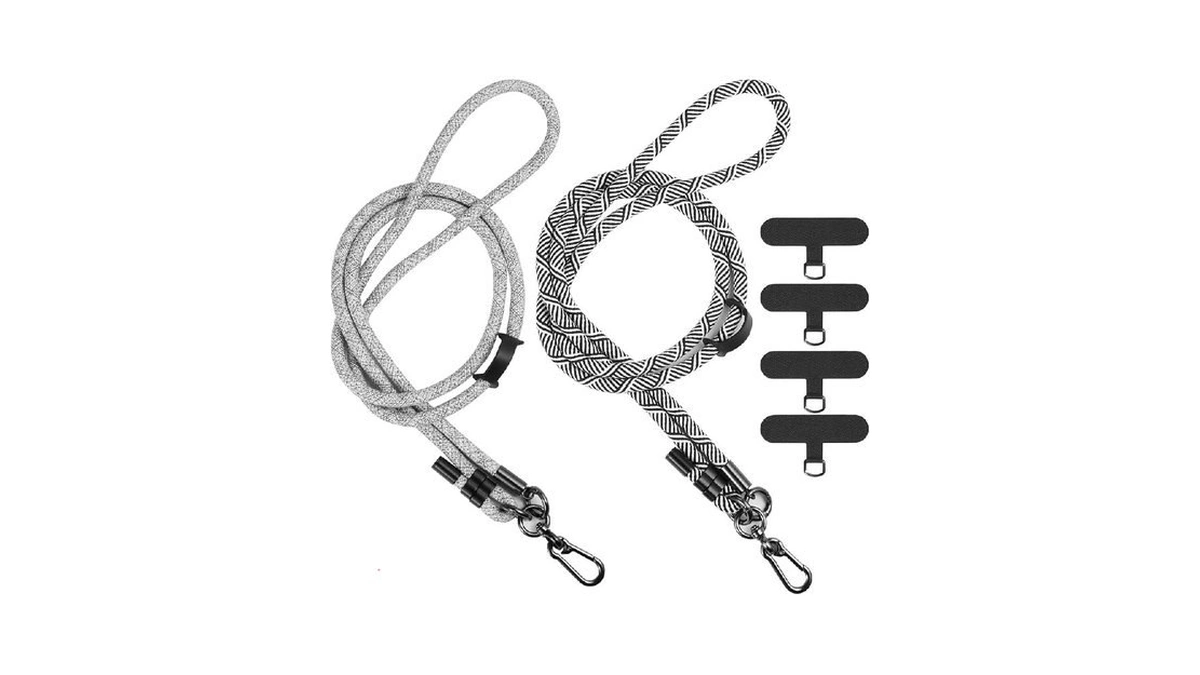 Yicheey 2 Adjustable Phone Lanyard + 4 Phone Patch, Nylon