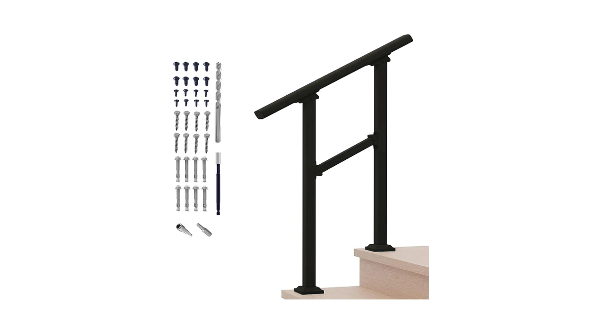 Metty Metal Hand Rails For Outdoor Steps,2-step Stair Railing