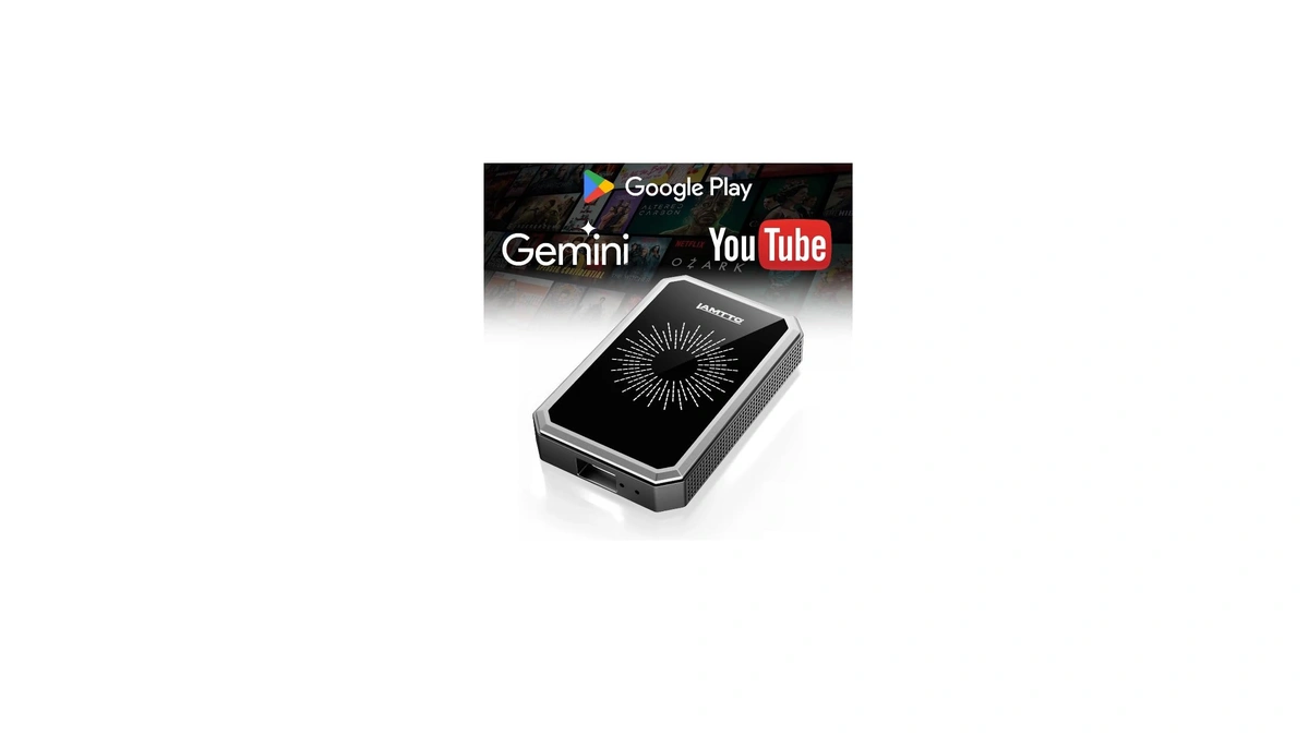 Lamtto Wireless Carplay Adapter With Gemini Ai And Google Play,