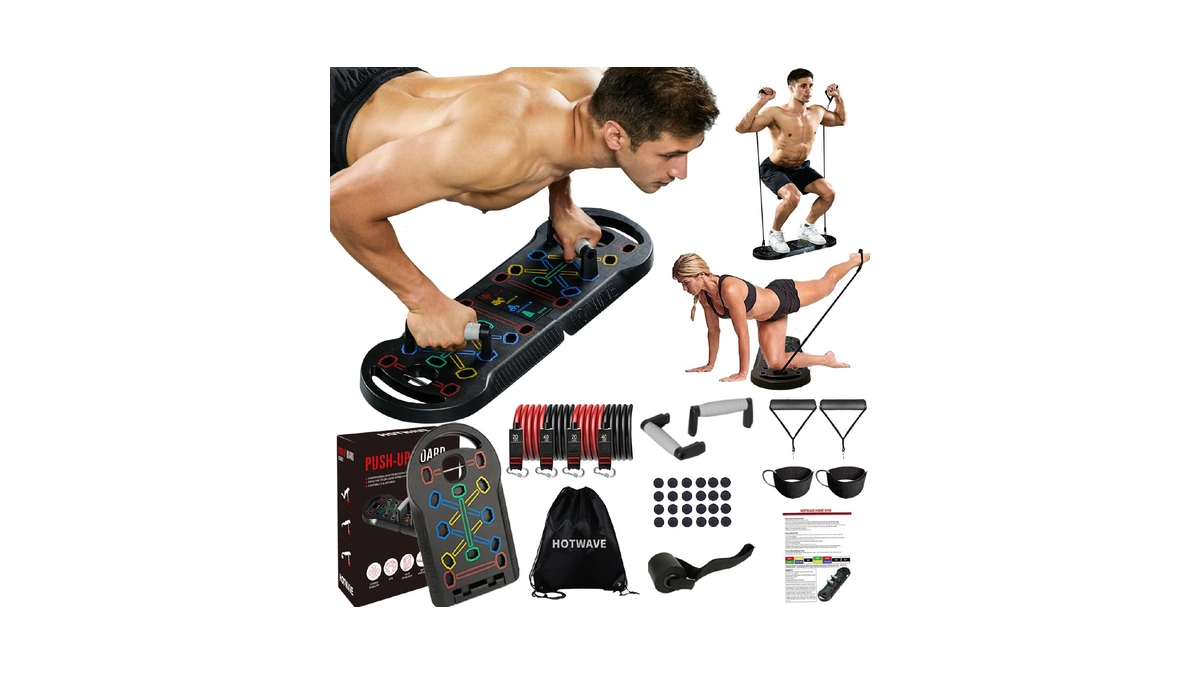 Hotwave Push Up Board, Portable Pushup Board, Foldable 20 In