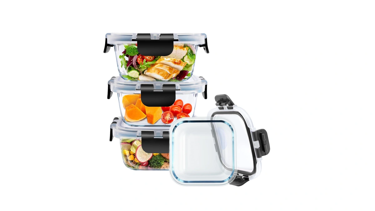 3 Pack Bariatric Meal Prep Containers, 8 Oz Glass Bowls