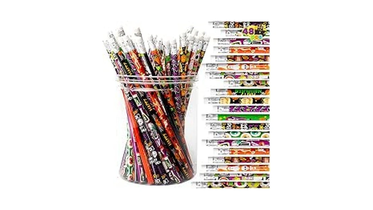 Joyin 48pcs Halloween Pencils Bulk With Eraser, Colorful Fall Pencil