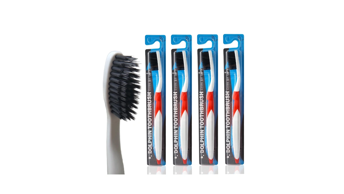 Dujindent Dolphin Charcoal Infused Extra Soft Toothbrush For Adult Ultra