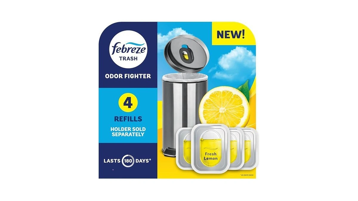 Febreze Trash Odor Fighter, Trash Can Air Freshener, Stick-on Deodorizer