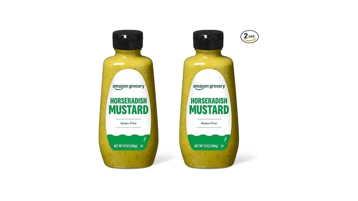 Amazon Brand - Happy Belly Horseradish Mustard, Kosher, 12 Ounce
