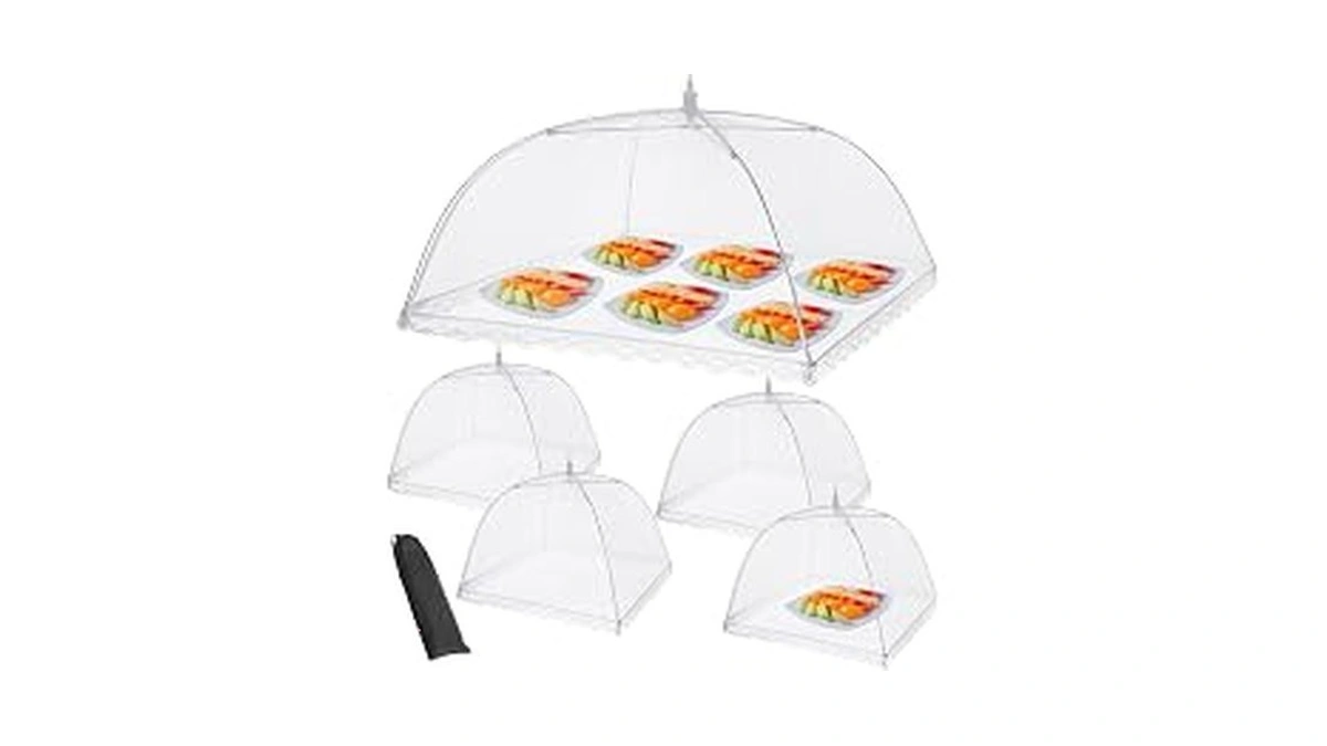 Reclite Food Cover Tent 1 Extra Large(40"x23")&4(17"x17") Mesh Food Covers,pop-up