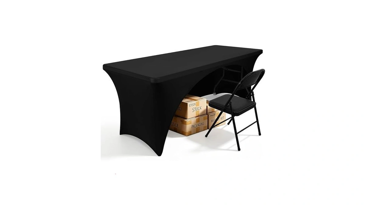 Smiry Open Back Spandex Table Cloth 6ft, Elastic Fitted Tablecloths