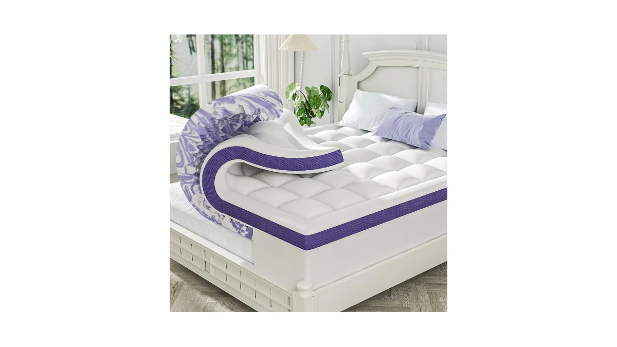 Chixpace Dual Layer 4 Inch Memory Foam Mattress Topper Queen