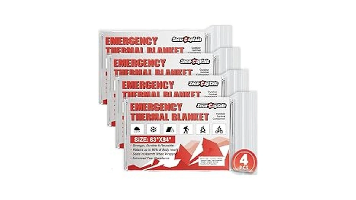 Secucaptain Survival Emergency Thermal Blankets: Extra Large 84” X63” 4/10/25/30/50/75/100