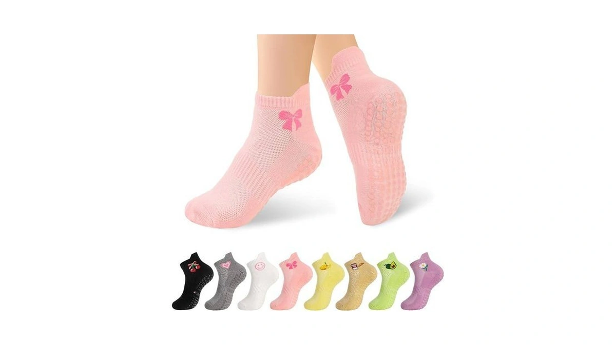 Jspupifip Pilates Socks For Women, Cotton Yoga Socks With Straps