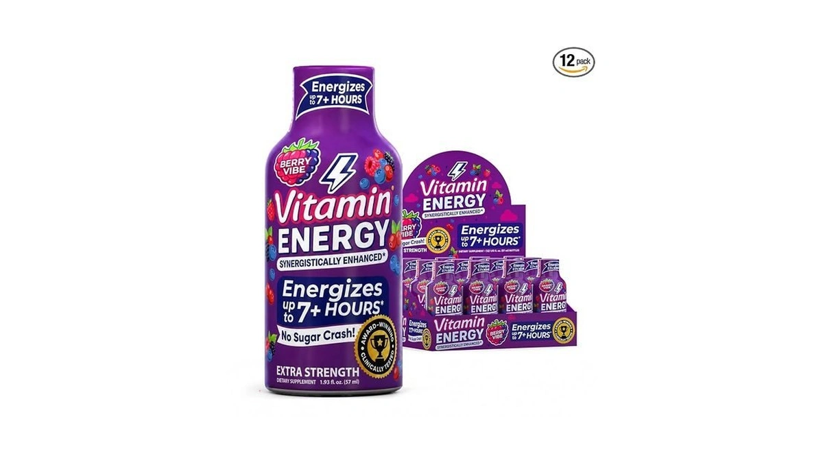 Vitamin Energy Berry Vibe Extra Strength Energy Shot, 12 Pack