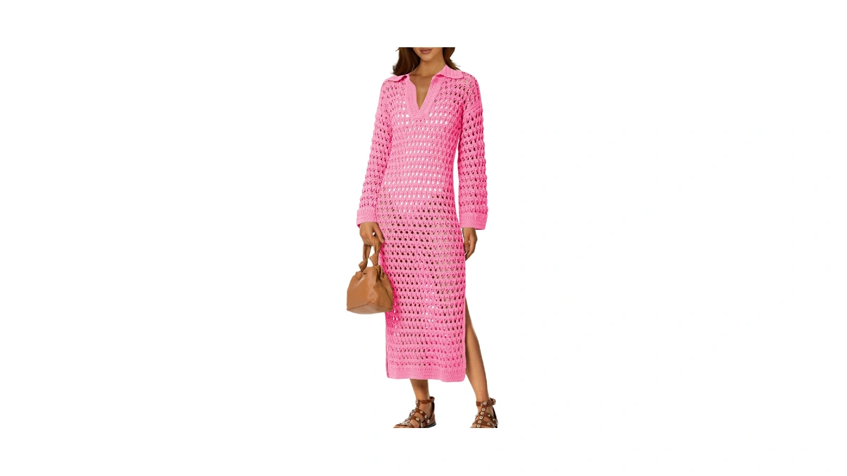 Saodimallsu Womens Crochet Swimsuit Cover Nec...