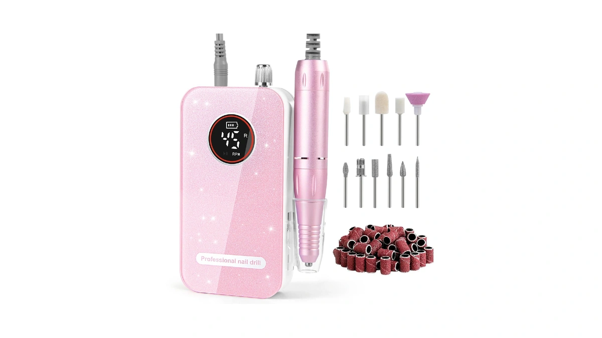 Professional Nail Drill Electric File 45000rpm, Portable Rechargeable Electric Nail