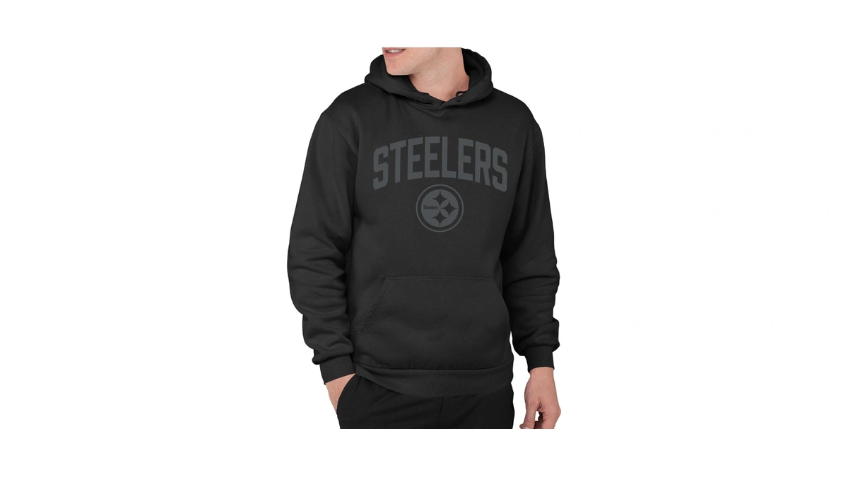 Junk Food Nfl - Pittsburgh Steelers Blackout Adult Hoodie